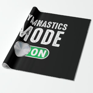 Gymnastics Mode On Cool Gymnast Athlete Coach Wrapping Paper
