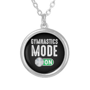 Gymnastics Mode On Cool Gymnast Athlete Silver Plated Necklace
