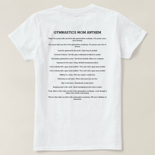 Gymnastics Mom Anthem _ Gym Remix of Old Town Road T_Shirt