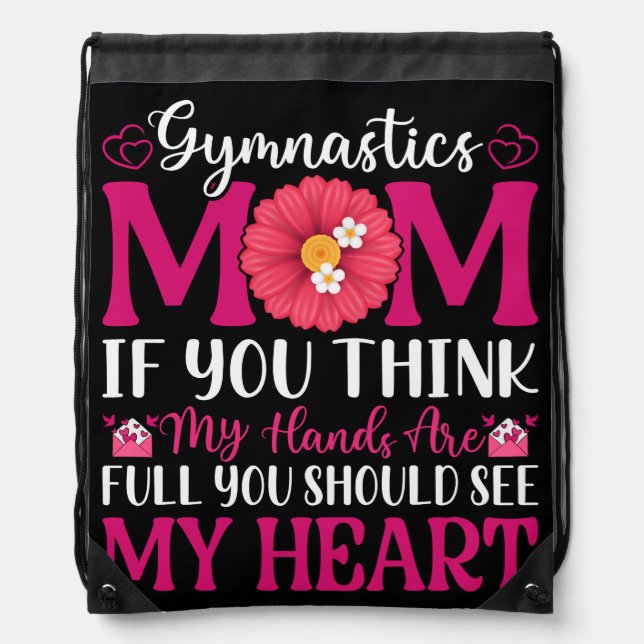 Gymnastics Mom Drawstring Bag (Front)