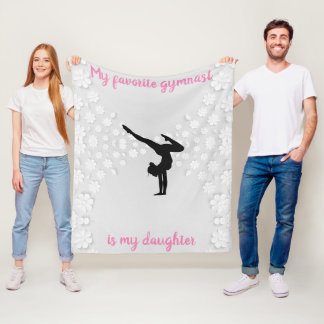 Gymnastics Mom - Favorite Gymnast is my Daughter Fleece Blanket