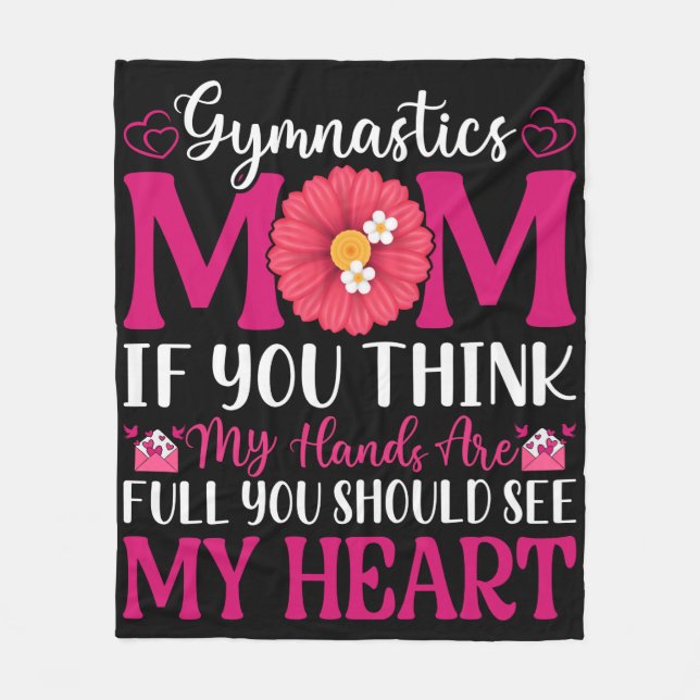 Gymnastics Mom Fleece Blanket (Front)