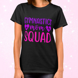 Gymnastics Mom Squad Quote w/ Pink and Purple Text T-Shirt