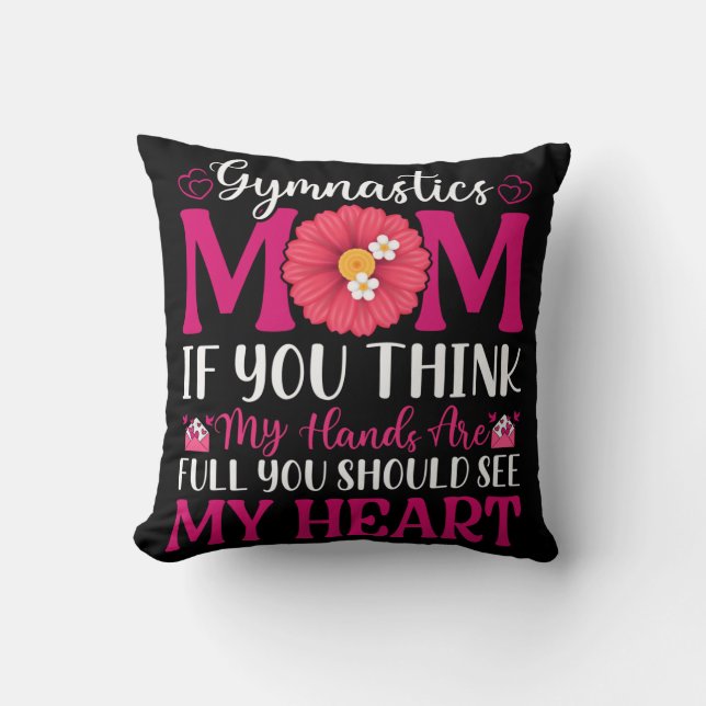 Gymnastics Mom Throw Pillow (Front)