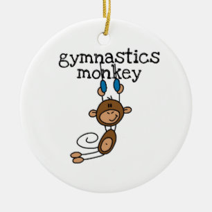 Gymnastics Monkey Ceramic Ornament