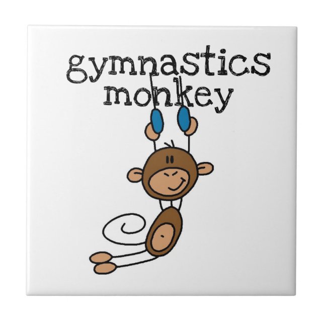 Gymnastics Monkey Ceramic Tile (Front)
