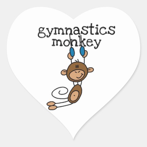 Gymnastics Monkey Heart Sticker