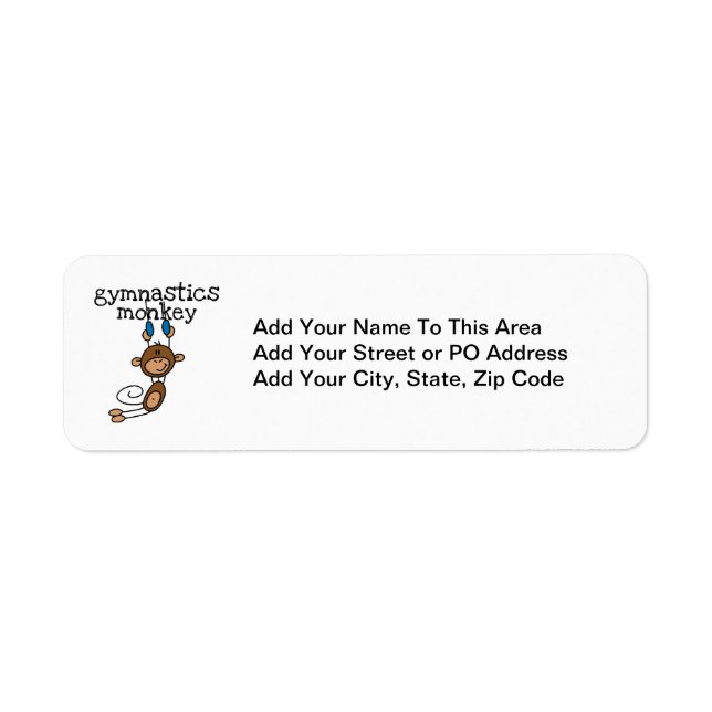 Gymnastics Monkey Label (Front)