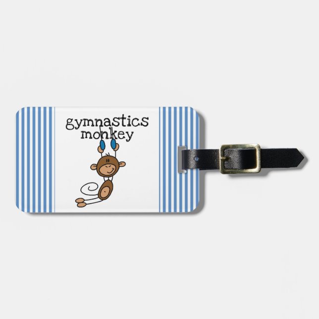 Gymnastics Monkey Luggage Tag (Front Horizontal)