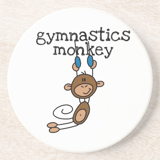 Gymnastics Monkey Sandstone Coaster (Front)