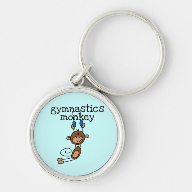 Gymnastics Monkey Tshirts and Gifts Keychain (Front)