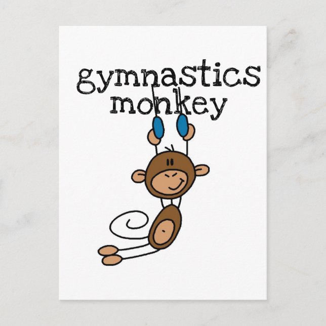 Gymnastics Monkey Tshirts and Gifts Postcard (Front)
