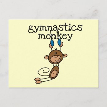 Gymnastics Monkey Tshirts And Gifts Postcard by stick_figures at Zazzle