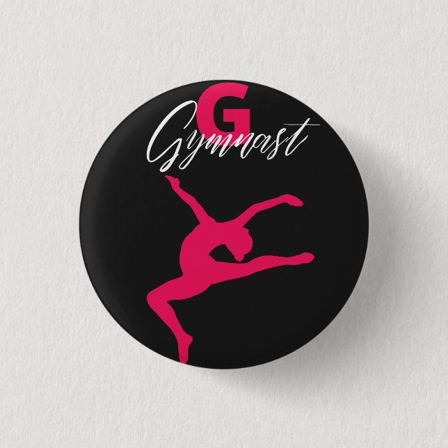 Gymnastics Monogram G is for Gymnast   Button (Front)