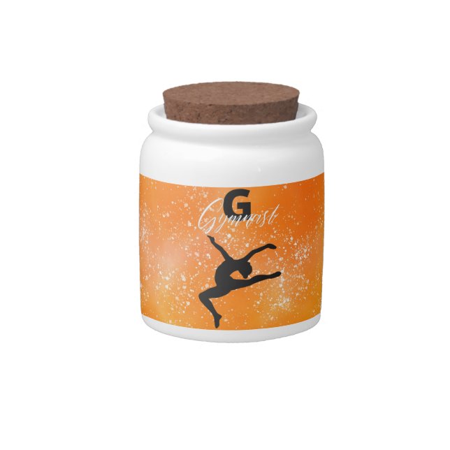 Gymnastics Monogram G is for Gymnast    Candy Jar (Front)