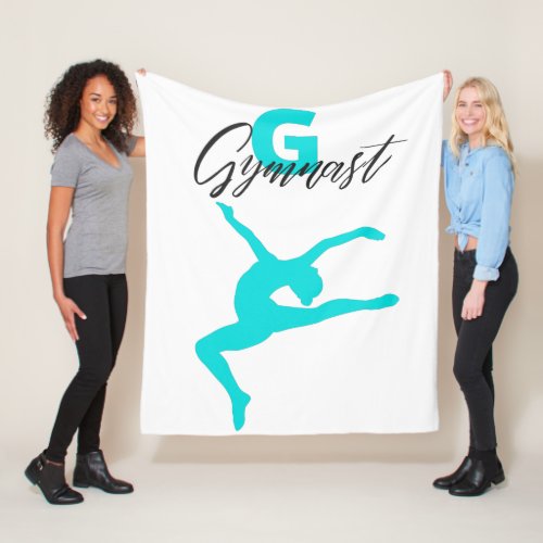 Gymnastics Monogram G is for Gymnast   Fleece Blanket