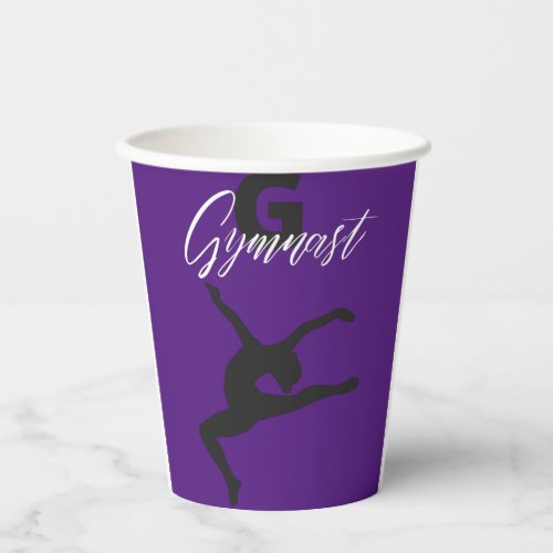 Gymnastics Monogram G is for Gymnast       Paper Cups
