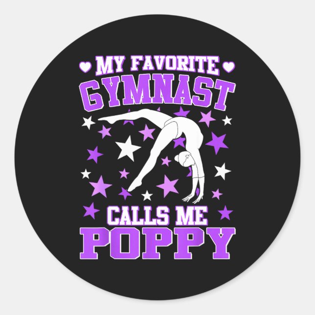 Gymnastics My Favorite Gymnast Calls Me Ppy  Classic Round Sticker (Front)