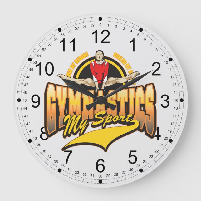 Gymnastics My Sport Large Clock (Front)