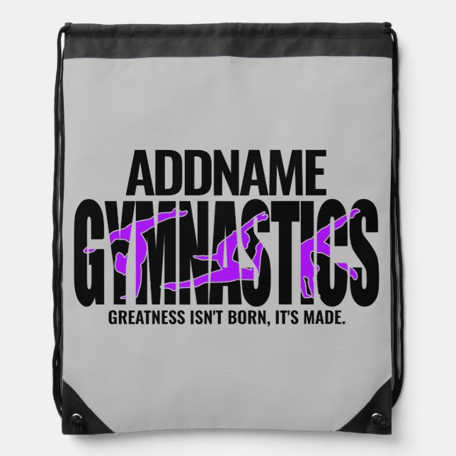 Gymnastics NAME Acrobatic Team Handspring Gymnast  Drawstring Bag (Front)