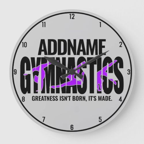 Gymnastics NAME Acrobatic Team Handspring Gymnast  Large Clock