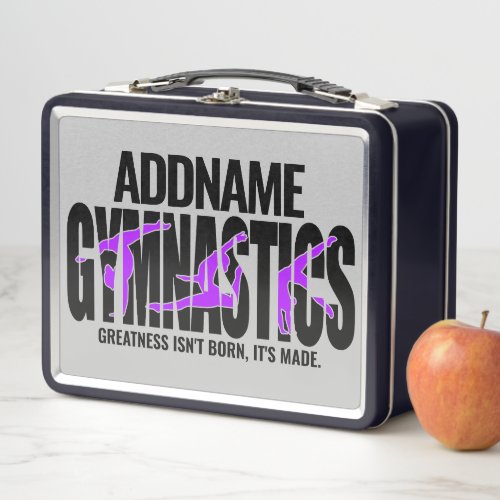 Gymnastics NAME Acrobatic Team Handspring Gymnast  Metal Lunch Box