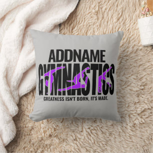 Gymnastics NAME Acrobatic Team Handspring Gymnast Throw Pillow