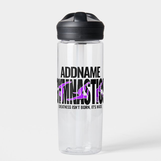 Gymnastics NAME Acrobatic Team Handspring Gymnast Water Bottle (Front)