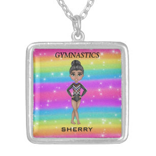 GYMNASTICS NECKLACE with Rainbow and Stars