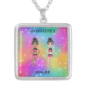 GYMNASTICS NECKLACE with Rainbow and Stars