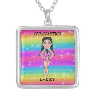 GYMNASTICS NECKLACE with Rainbow and Stars
