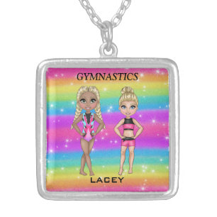 GYMNASTICS NECKLACE with Rainbow and Stars