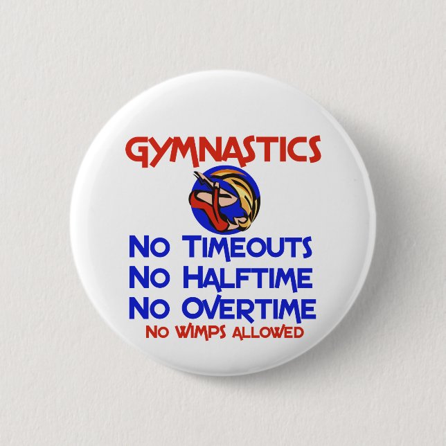 Gymnastics No Wimps Button (Front)
