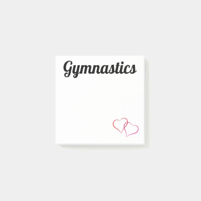 Gymnastics Notes 3x3 with Hearts (Front)