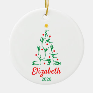 Gymnastics Ornament, Gymnastics Team Gifts Ceramic Ornament