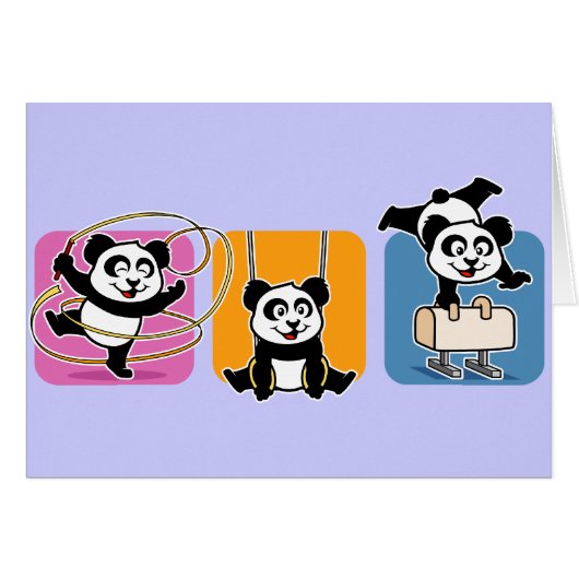 Gymnastics Pandas Cards (Front Horizontal)