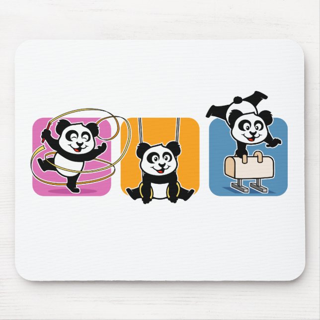 Gymnastics Pandas Mouse Pad (Front)
