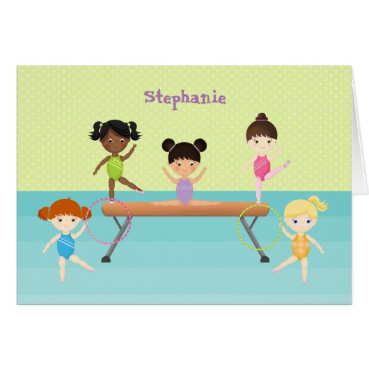 Gymnastics Party Cards (Front Horizontal)