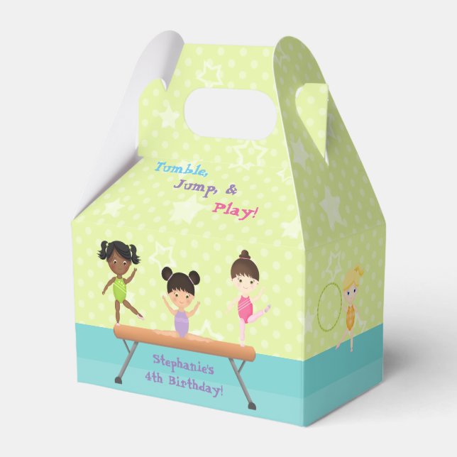 Gymnastics Party Favor Boxes (Front Side)