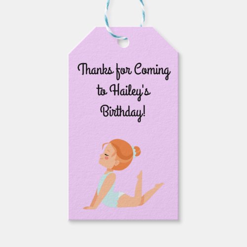 Gymnastics Party Favor Tag