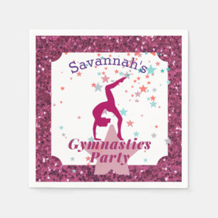 Gymnastics Party Glitter & Stars Napkins