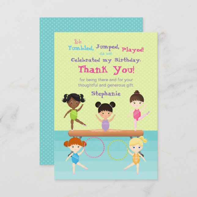 Gymnastics Party Invitation (Front/Back)
