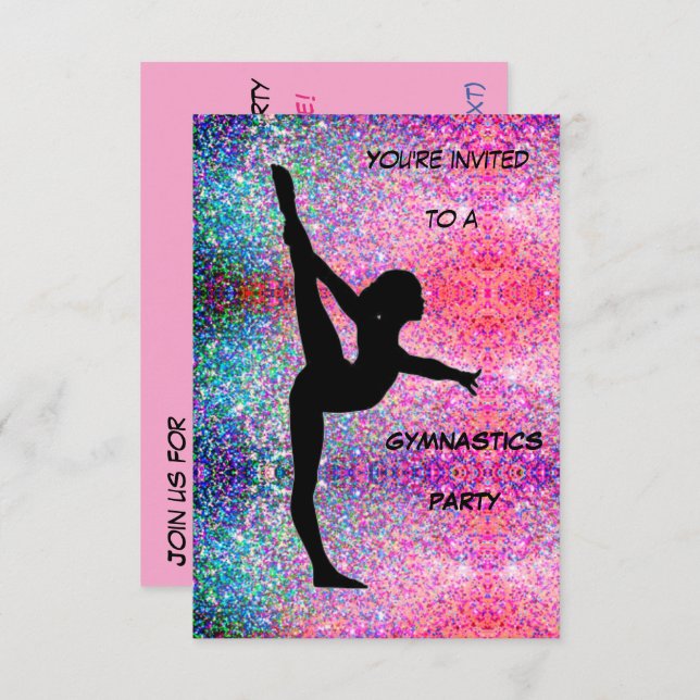 Gymnastics Party Invitation (Front/Back)