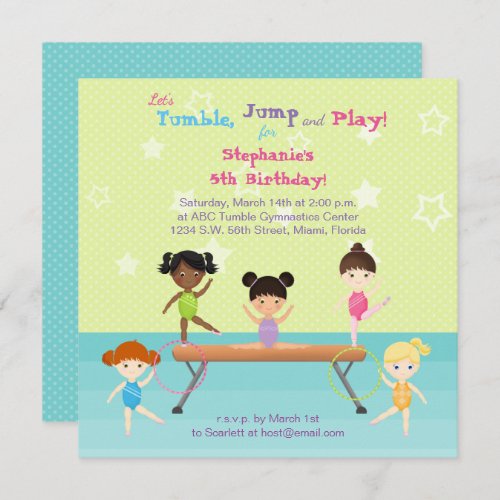 Gymnastics Party Invitation