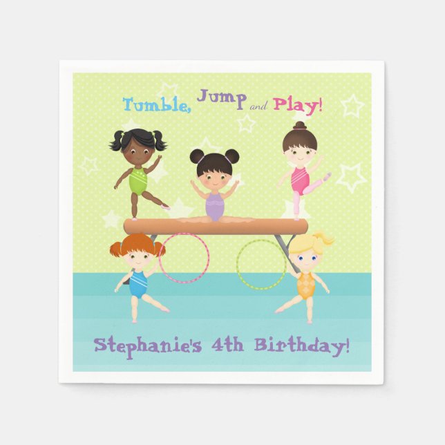 Gymnastics Party Paper Napkins (Front)