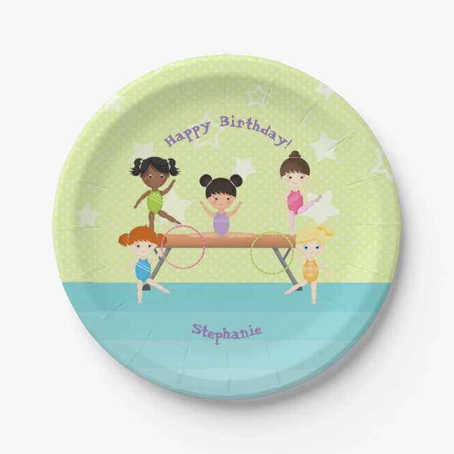 Gymnastics Party Paper Plates (Front)