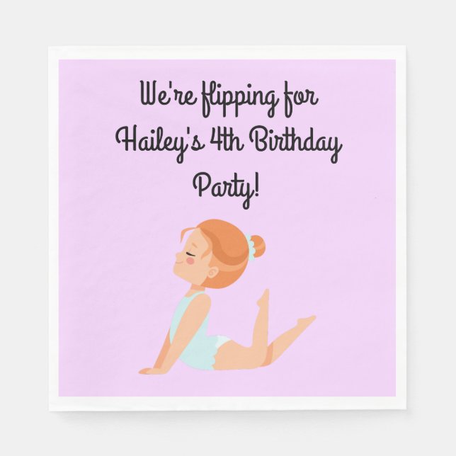 Gymnastics Party Personalized Napkins (Front)