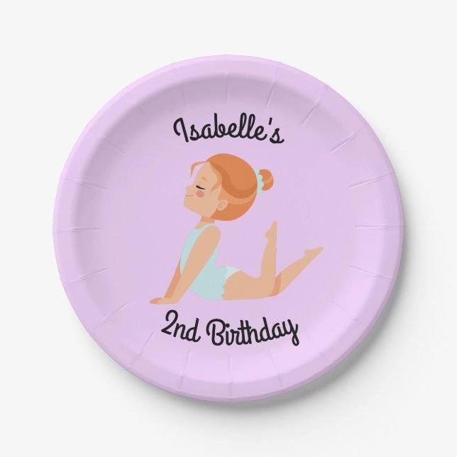 Gymnastics Party Personalized Plates (Front)
