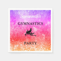 GYMNASTICS PARTY Personalized Set of 50 NAPKINS