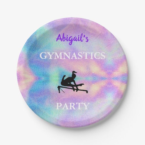 Gymnastics Party Plates Birthday _ Girls Custom
